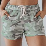 Camouflage Drawstring Casual Shorts